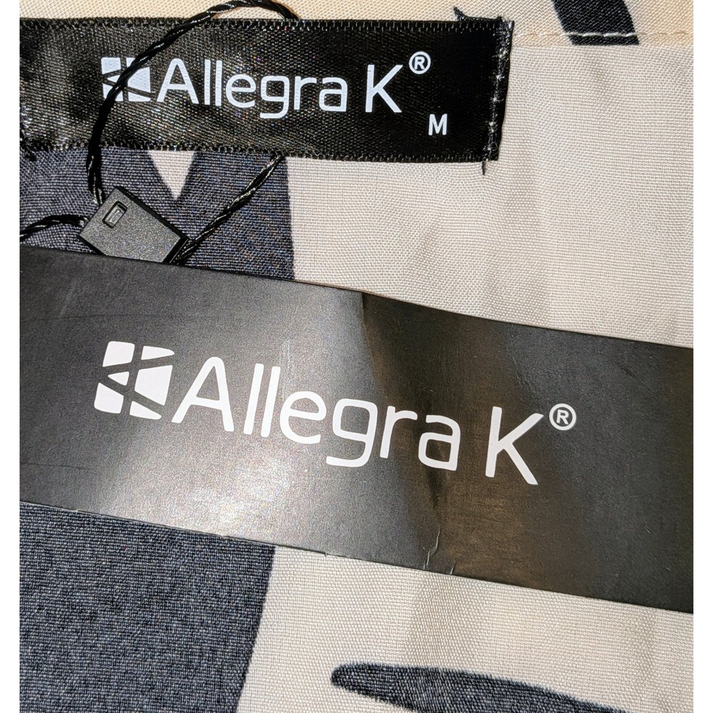 Allegra K Sleeveless V Neck Leaf Print‎ Asymmetrical Hem Midi Dress Medium NWT - Picture 4 of 11